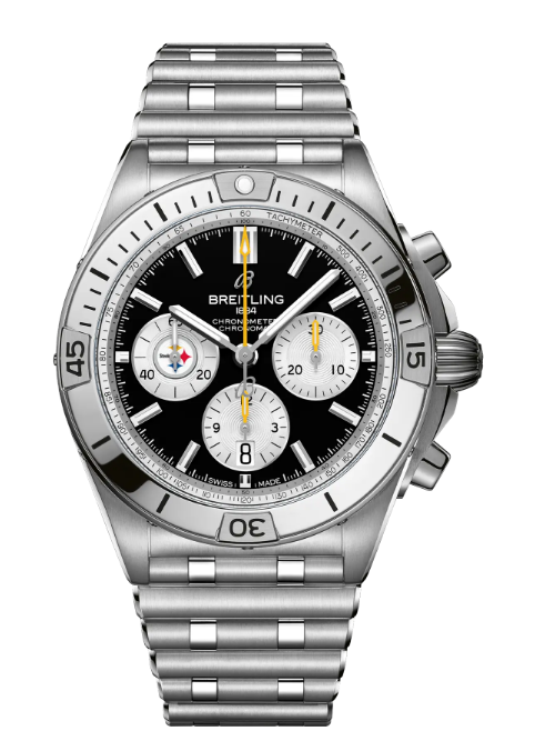 Review Breitling CHRONOMAT B01 42 NFL PITTSBURGH STEELERS EDITION Replica watch AB01342B1B2A1 - Click Image to Close